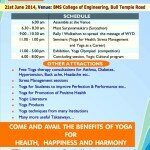 World Yoga Day - June 21 in BMSCE, Basavanagudi, Bangalore